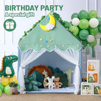 Wilwolfer Kid Tent with Mat, Star Lights - Kids Play Tents for Toddlers Kids Tents Indoor Playhouse - Princess Tent for Girls Toy House Gift (Green with Mesh)
