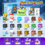 100PCS Large Magnetic Blocks-Build Mine Magnet World Ice Mine Sword Toddlers Toys for Kids Magnet Transparent Building Blocks Sensory Learning Toys for Boys and Girls Ages 3 4 5 6 7 8-12 Birthday Gift