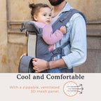 Beco 8 Hybrid Baby Carrier from Newborn to Toddler (7-45lbs) - All in One Mesh Front and Hip Carrier Backpack with Adjustable Seat - Cooling, Ergonomic and Comfortable - Dark Grey