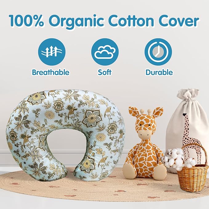 Nursing Pillow, Breastfeeding Pillow with Removable Cover, Ergonomic Breast Feeding Pillow, Baby Feeding Support Cushion for Mom Easier Breastfeeding- Original Size/Boho Garden