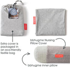 bbhugme Adjustable Nursing Pillow with Blue Melange Cover & Extra Grey Melange Cover - Breastfeeding and Baby Support