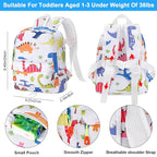 Accmor Toddler Backpack Leash, Cute Baby Backpacks with Anti Lost Wrist Link, Mini Kids Backpack Harness Leash for Outdoor Travel, Adorable Dinosaur Child Backpack Tether Rope for Boys 1-3