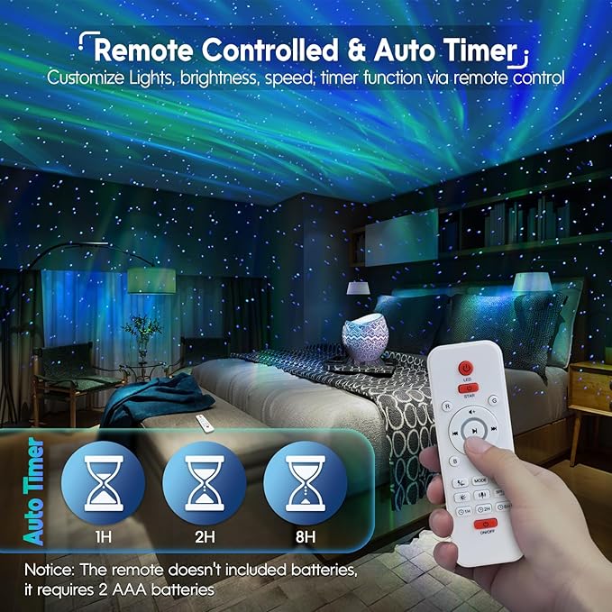 Rossetta Galaxy Projector, Star Projector LED Lights for Bedroom, Outdoor Lighting Projector, Starry Night Light with White Noise and Bluetooth Speaker, Gifts for Kids Adults Christmas, Birthdays