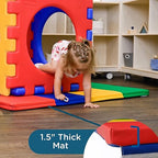 Children's Factory Rainbow Folding Gym Activity Mat, 4 ft x 4 ft, Cushioned Floor Mat for Kids, Daycare Mat