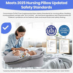 Baby Feeding Pillow, Anti Overflow Feeding Pillow for Reducing Spit-Up, Safety Nursing Pillow, Baby Lounger Reflux Wedge Breastfeeding, Removable top and Bottom
