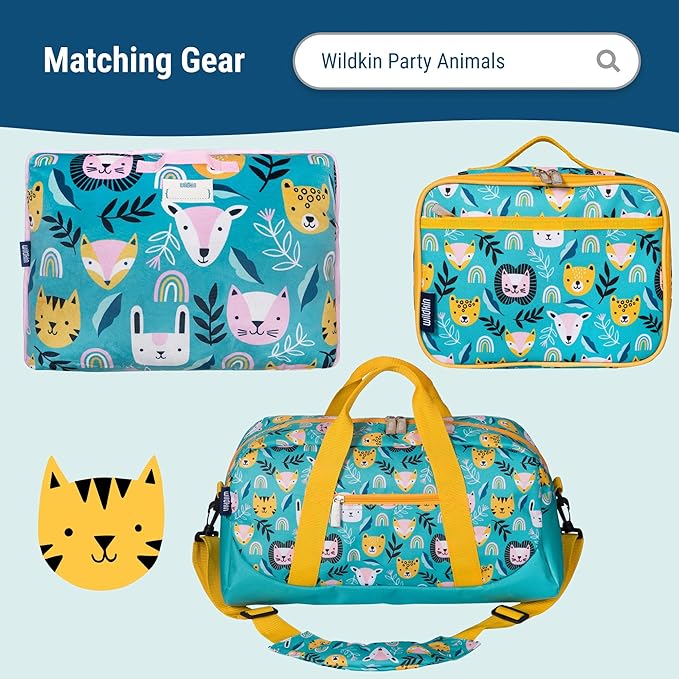 Wildkin 15-inch Kids Backpack – Durable, Padded, Adjustable for School & Travel - Party Animals