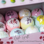 EvolutionUSA Inspire Bath Bombs for Women, 12 Gorgerous Flower Bath Bombs Topped with Dried Flowers, Luxurious Mother's Day Gift Set, Brithday Gift, Easter Gift or for Creating Lush Self Care Moment