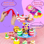 ifergoo Air Dry Clay Kit for Kids - Cakes Modeling Clay, Includes 6 Dessert Designs and Display Stand, DIY Art & Crafts School Projects, Home Party Kids Toys, Holidays Gifts for Age 3-12 Girls & Boys