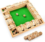 ropoda Shut The Box Game, Upgraded 12 Numbers Wooden Board Games for Adult and Kids, Shut The Box Dice Game -Addition Training, Fun for Family Game Night