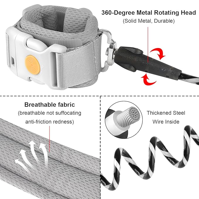 Accmor Anti Lost Wrist Link with Induction Lock, 2 Packs Upgraded Toddler Leash, Reflective Kids Wrist Leash for Baby Boys Girls, Child Walking Wristband Leash with Magnetic Unlock Design for Outdoor