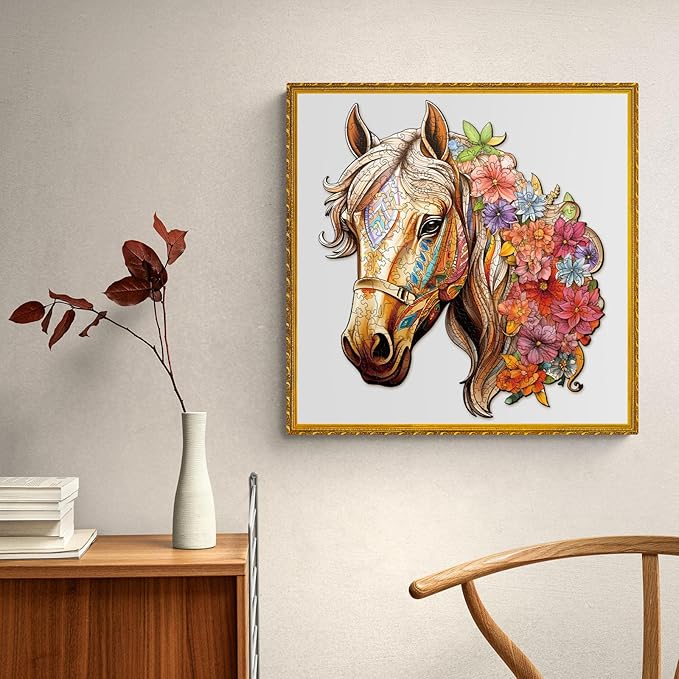 Wooden Puzzles for Adults, Wooden Horse Puzzles, 200 Pieces Puzzles for Adults, Birthday Gifts for Puzzle Lover, Wooden Jigsaw Puzzle (M-11.4 * 11in)