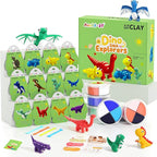 Air Dry Clay Kit - Dinosaur Theme, Modeling Clay for Kids, DIY Model Magic with Sculpting Tools and Tutorials, 12 Boxes Molding Clays, Ultra Light, Soft & Non-Toxic, Arts and Crafts Gift for Kids