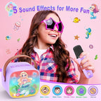 Mermaid Mini Karaoke Machine Toys: Kids Toys Girls Birthday Gifts Age 3-12+ LED Portable Bluetooth Speaker with 2 Wireless Microphone Gift Toy for 4 5 6 7 8 9 Years Old Girl Boy Kid Adult