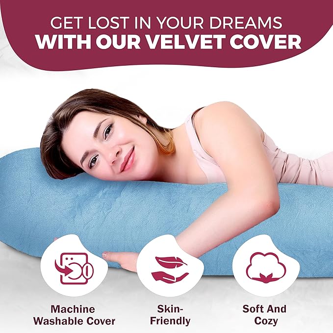 PILLANI Pregnancy Pillows for Sleeping - V C U Shaped 57inch Full Body Pillow with Removable Washable Cover, Cooling Maternity Pillow for Pregnant Women, Support for Back Belly Legs Hip