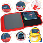 Erasable Doodle Set for Kids - Magic Drawing Book With 12 Watercolor Pens, 14 Page Reusable Drawing, Road Trip Car Game Writing Painting Set for Boys and Girls (Red)