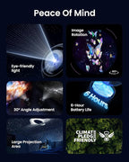 POCOCO Galaxy Star Projector for Bedroom with Replaceable Optical Film Discs, Home Planetarium Night Light Projector with High-Definition Soft Light for Relax, Study, and Meditate, Stress Relief Gifts