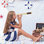 Retro Pirate Telescope Zoomable 25x30 Pocket Monocular Portable Collapsible BAK-4 Lens Captain Jack's Spyglass Handheld Telescope Vintage Telescope for Kids