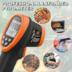 BTMETER BT-1500 Pyrometer 30:1 Industrial Laser Thermometer Gun, -58℉ to 2732℉ Non Contact High Temp Infrared Thermometer Digital IR Temperature Gauge Orange(NOT for Human Temp Test)