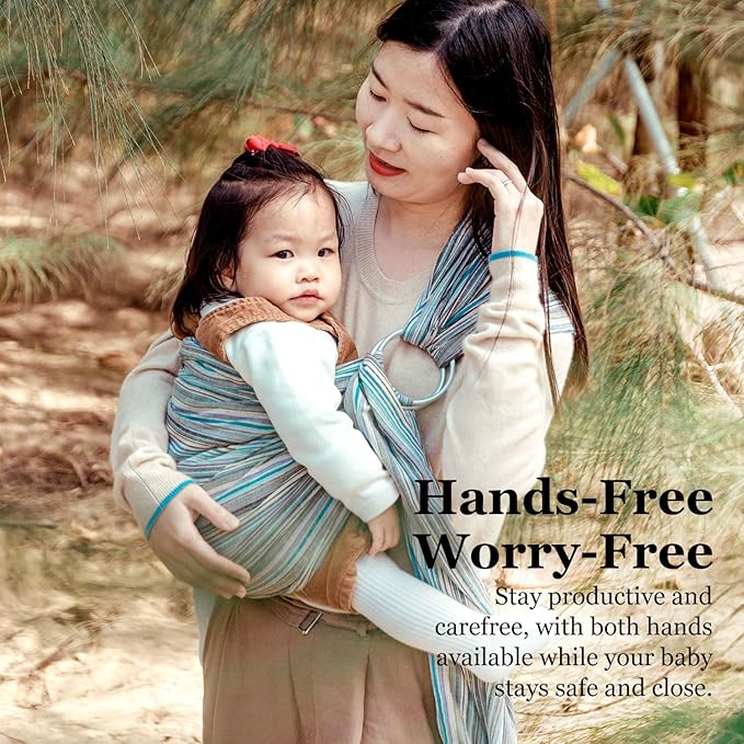 Ring Sling Baby Carrier, Soft Cotton Baby Sling Carrier Newborn to Toddler, Baby Wrap Carrier for Plus Size Parents, Perfect Shower Gift, Sweet Desserts