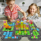Magnetic Tiles Road Set Kids Toys, Magnetic City Construction Toys with Magnet Crane for 3+ Year Old Boys Girls, STEM Magnet Blocks Building for Kids Ages 3-5 4-8