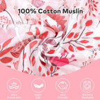 Rquite Muslin Car Seat Cover Baby, Carseat Covers Baby Girl Boy, Breathable Lightweight Infant Car Seat Cover, Baby Carrier Cover Car Seat Canopy Stroller Sun Shade for Summer & Hot Day, Universal Fit