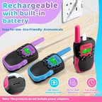 Vvinca Walkie Talkies for Kids Rechargeable 3 Pack, Toys for Boys Girls Age 3-13 Ourdoor Camping Birthday Gift, 3KM Long Range Walkie-Talkie 2 Way Radios 22 CH VOX with Li-ion Battery Flashlight