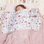 Personalized Baby Blanket with Name – Custom Knit Blanket, 27x40in Floral Embroidered Nursery Blanket for Girls – Customized Baby Blanket, Soft Newborn Gift & Custom Baby Gifts (Baby Pink)