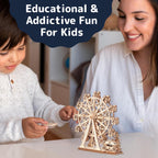 Prextex Ferris Wheel 3D Puzzle Wooden - 115 Precision Pieces Sturdy Wood - No Glue Needed for Assembly - Fun & Educational for Ages 8+ - Ideal for Hobbyists, Collectors, Decor, & Gifts