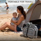 Collapsible Baby Bathtub for Newborn to Toddler (0-24 Months), Portable Baby Bath Tub for Travel, Newborn Bathtub with Soft and Supportive Cushion (Astronaut-Gray)