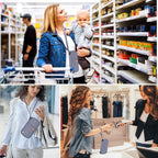 RFID Family Passport Wallet Holder Waterproof, Travel Document Organizer Credit Card Clutch Bag for Men Women