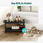 35" Shower Bench, Waterproof Poly Lumber Shower Stool for Shaving Legs, Shower Chair Seat Holds up to 400lbs, Bathroom Bench for Inside Shower, Non-Slip (Black)