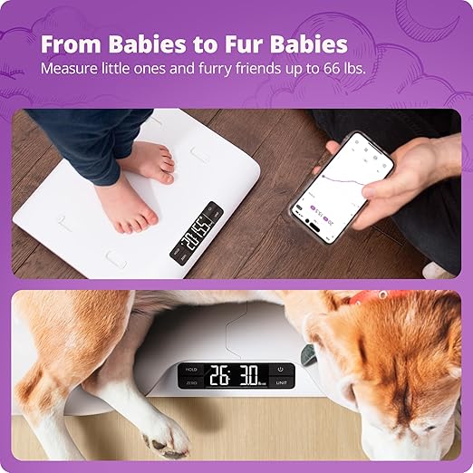 Greater Goods Smart Bluetooth Baby Scale with in-House Algorithm for Wiggly Babies, Infants, and Toddlers