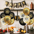 TONIFUL 4 Set Black Gold Balloon Stand Kit for Birthday Decorations for 60th,Balloon Centerpieces for Table Party Decorations Cheers to 60 Years Old Birthday for Men and Women