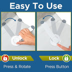 Baby Toilet Lock by Wappa Baby - 9"L x 4"W - Ideal Baby Proof Toilet Lid Lock - No Tools Needed Easy Installation with 3M Adhesive - Top Safety Toilet Seat Lock - Fits Most Toilets - White (1 Pack)