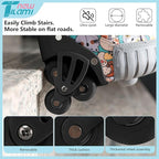 NEW TILAMI Kids 18 inch Rolling Backpack - Durable Waterproof Large Capacity Adjustable Handle Stair Climbing Design for Boys & Girls, Cats Cute