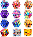 12 Pack Infinity Cube Fidget Toy, Fidgeting Game for Adults, Cool Mini Gadget Best for Stress and Anxiety Relief and Kill Time for ADD/ADHD/OCD