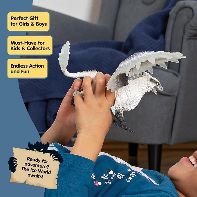 Schleich Eldrador Creatures - 13" Ice Griffin Toy - Movable Wing Dragon Action Figure for Boys and Girls - Mythical Creature Figures - Fantasy Beast Figurine - Fun Monster Toys for Kids Ages 7+