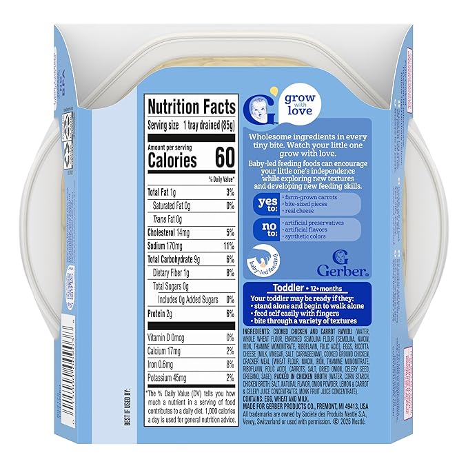 Gerber Pick-ups, Chicken & Carrot Ravioli in a Chicken Broth, 6 Ounce (Pack of 8)