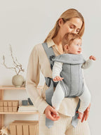 BabyBjörn Baby Carrier Mini, Light Gray, 3D Jersey | Infant Carrier (7-25 lbs), Ergonomic, Easy-to-Use