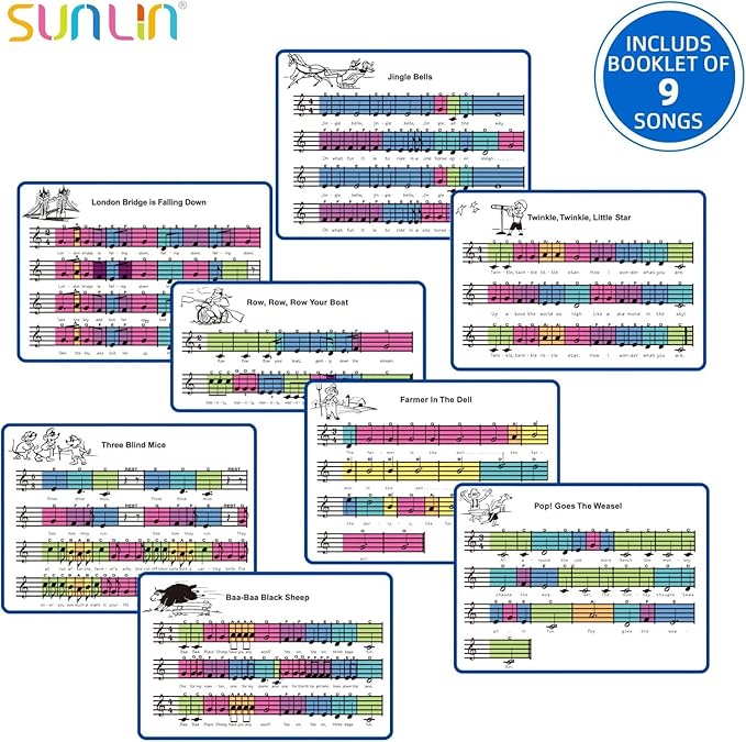 SUNLIN 6ft. Piano Mat, Floor Keyboard Playmat: 24 Keys, 10 Demos, 8 Instrument Sounds, Record & Playback, Giant Interactive Musical Toys Gifts for Boys & Girls Age 3 4 5 6 7 8 9 Years Old
