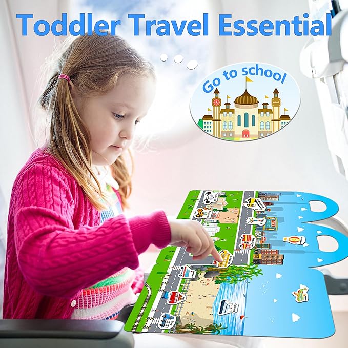 Reusable Sticker Books for Toddlers 1-3, Jelly Sticker Books for Kids 2-4, Vehicle Stickers for Kids
