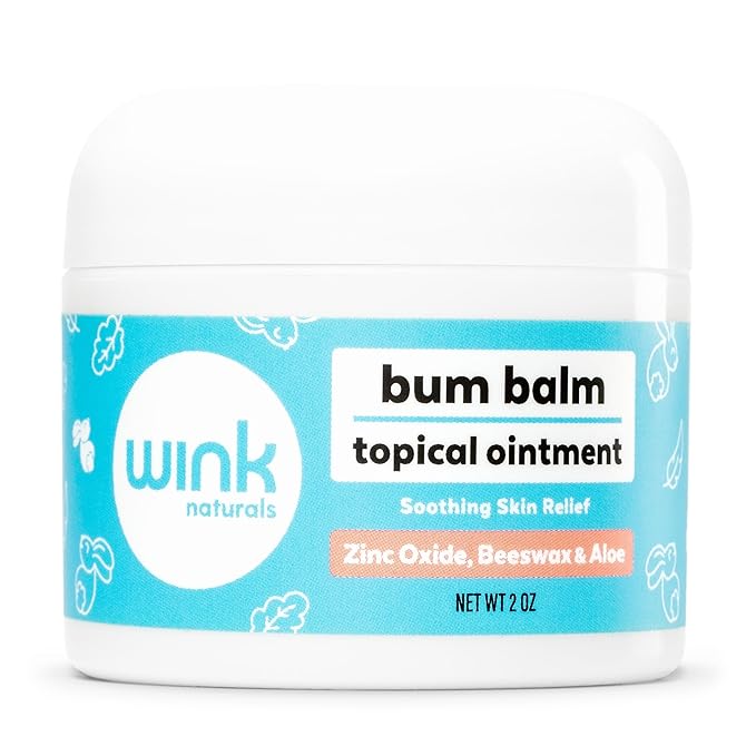 Wink Well Baby and Kids Diaper Rash Cream- Bum Balm Diaper Cream for Irritated Skin and Insect Bites- Natural Moisturizing Rash Ointment with No Toxins, Dyes, Fragrances, Parabens, Or BHA- 2 Oz