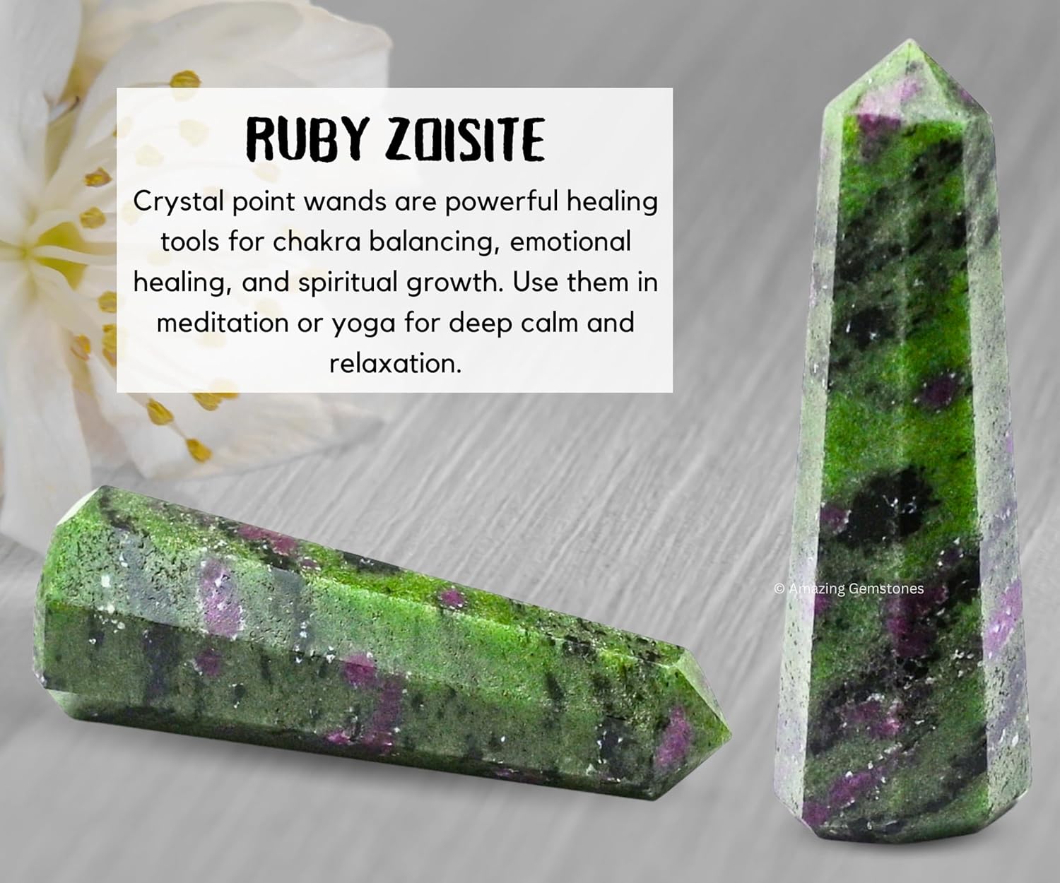 Amazing Gemstone Ruby Zoisite Crystal Towers - Natural Healing Crystal Point Obelisk for Reiki Healing and Crystal Grid (3 Inch to 4 Inch)