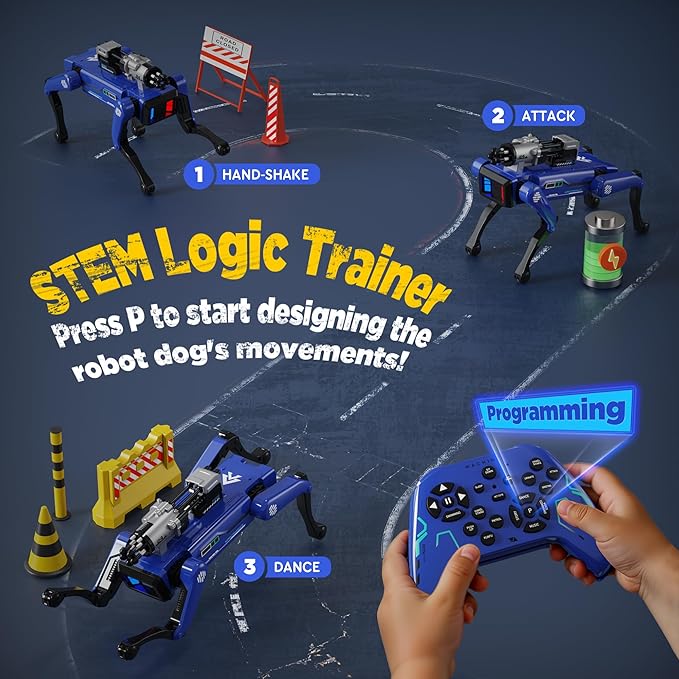 Smart Robot Dog - Interactive STEM Pet with Voice & Remote Control, 30+ Lifelike Actions, Programmable Play, 25m Range, Durable & Safe - Best Gift for Kids 6-12