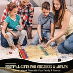 21 Inches Horse Racing Game, Horse Race Board Games with 11 Luxury Metal Horses,Thickened Wood Chessboard,Chips,Cards and Dice,Classic Wooden Table Top Board Games for Adults and Family