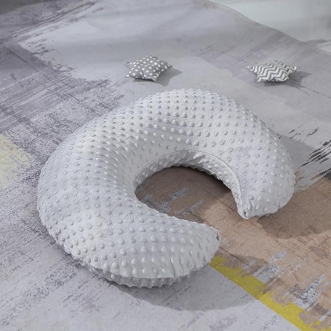 Nursing Pillow and Positioner for Breastfeeding, Ultra Soft Baby Breastfeeding Pillows for More Support for Mom and Baby, with Premium Removable Cover (Glacier Gray)