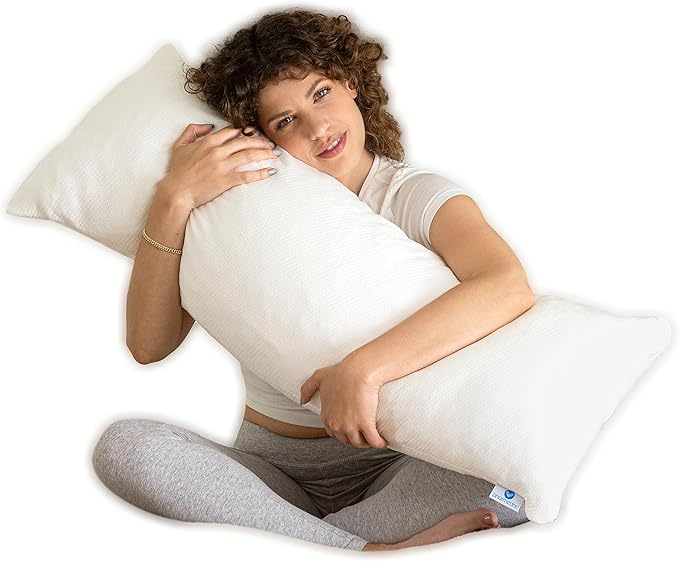 Pharmedoc Body Pillow, Pregnancy Pillows, Side Sleeper Pillow, Long, Memory Foam Pillow, Air White