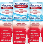Mucinex Sinus-Max Nasal Spray Decongestant, 12 Hour Over-The-Counter Medication Nose Spray for Sinus Relief, Nasal Decongestants for Adults, Cooling Menthol, 0.75 Fl Oz (Pack of 3)