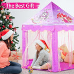 Monobeach Princess Tent Girls Unicorn Large Playhouse Kids Castle Play Tent with Star Lights Gift Toy for Children Indoor and Outdoor Games, 55'' x 53'' (DxH)