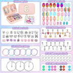 140 PCS Charm Bracelet Making Kit for Girls Age 8-12 Charm Beads for Kids Jewelry Making DIY Bracelet Craft Kit for Girls Valentine Christmas Birthday Gifts with Portable Bracelet Box